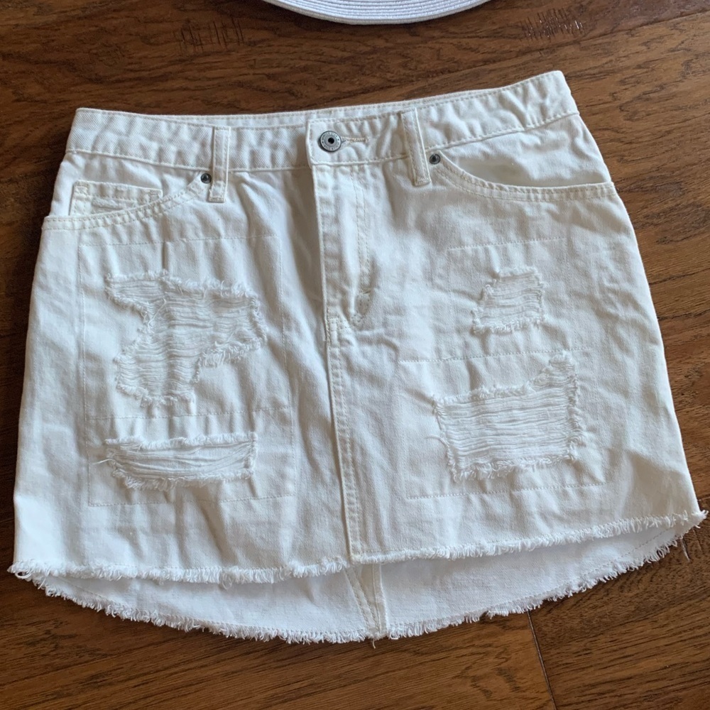 Vanilla‎ Star White Denim Mini Skirt